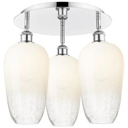 Brookhaven Flute 19"W 3-Light Polished Chrome Flush Mount w/ Opal Shade