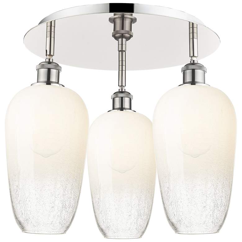 Image 1 Brookhaven Flute 19"W 3-Light Polished Nickel Flush Mount w/ Opal Shade