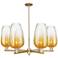 Brookhaven Flute 24"W 6 Light Champagne Stem Chandelier w/ Amber Shade