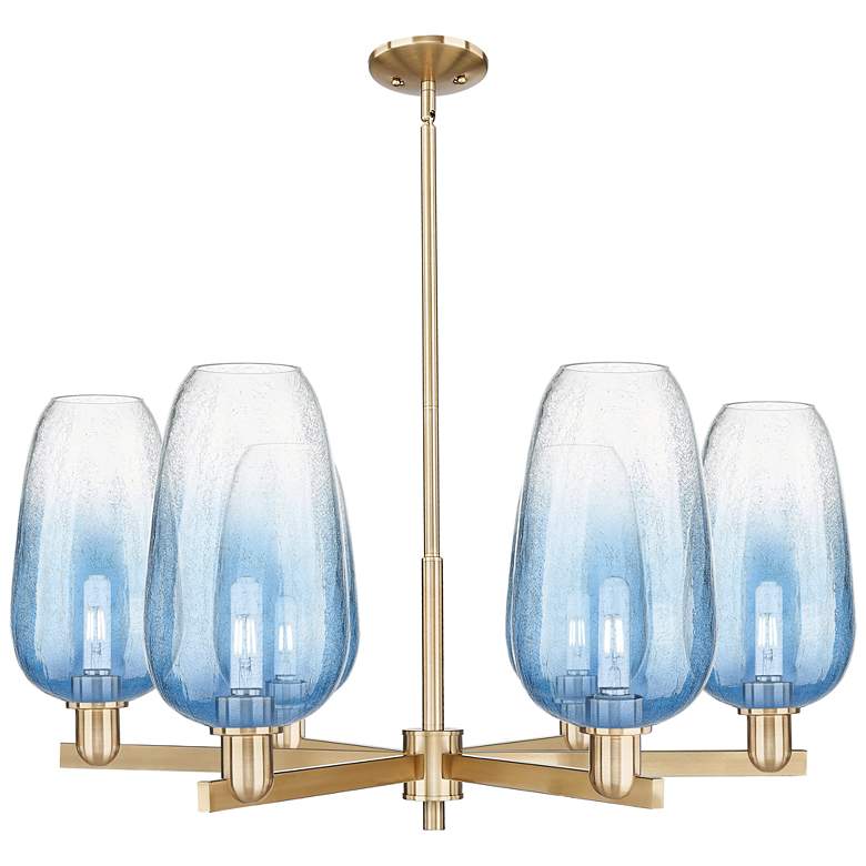 Image 1 Brookhaven Flute 24"W 6 Light Champagne Stem Chandelier w/ Clear Shade