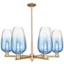 Brookhaven Flute 24"W 6 Light Champagne Stem Chandelier w/ Clear Shade