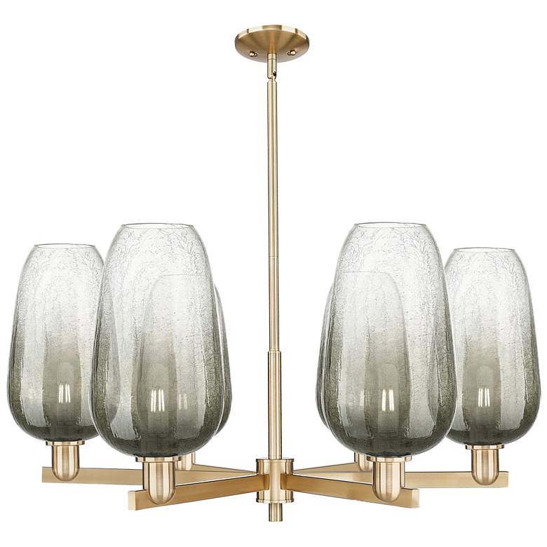 Image 1 Brookhaven Flute 24"W 6 Light Champagne Stem Chandelier w/ Slate Shade