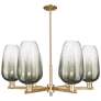 Brookhaven Flute 24"W 6 Light Champagne Stem Chandelier w/ Slate Shade