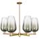 Brookhaven Flute 24"W 6 Light Champagne Stem Chandelier w/ Slate Shade