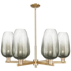 Brookhaven Flute 24"W 6 Light Champagne Stem Chandelier w/ Slate Shade