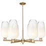 Brookhaven Flute 24"W 6 Light Champagne Stem Chandelier With Opal Shade