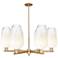 Brookhaven Flute 24"W 6 Light Champagne Stem Chandelier With Opal Shade