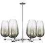 Brookhaven Flute 24"W 6 Light Chrome Stem Chandelier With Slate Shade