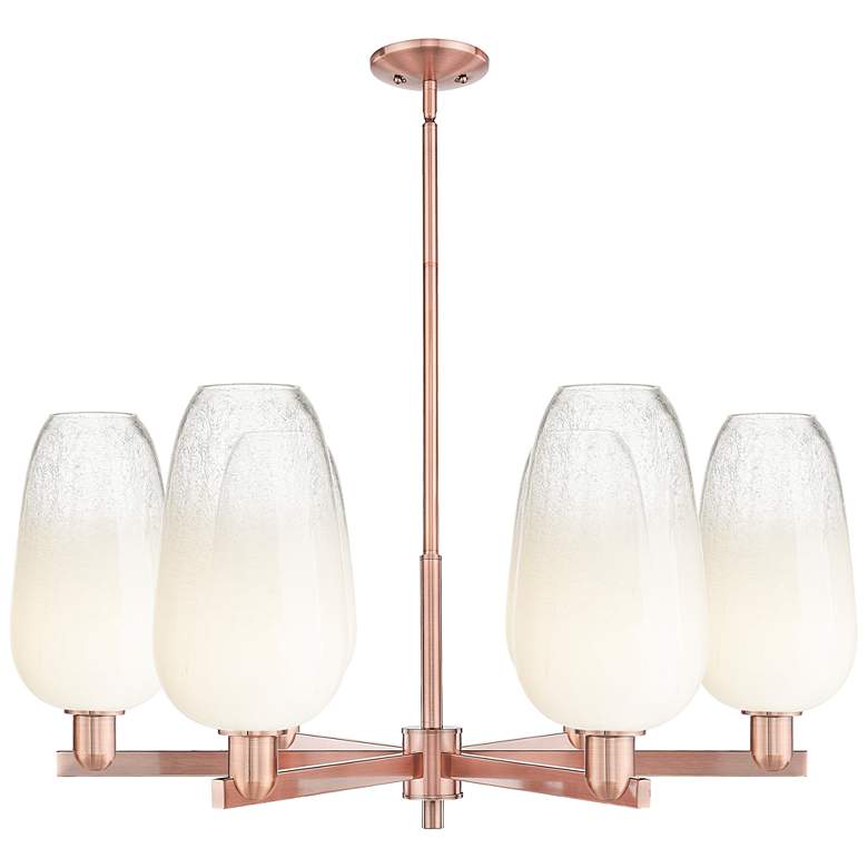 Image 1 Brookhaven Flute 24"W 6 Light Copper Stem Chandelier w/ Opal Shade