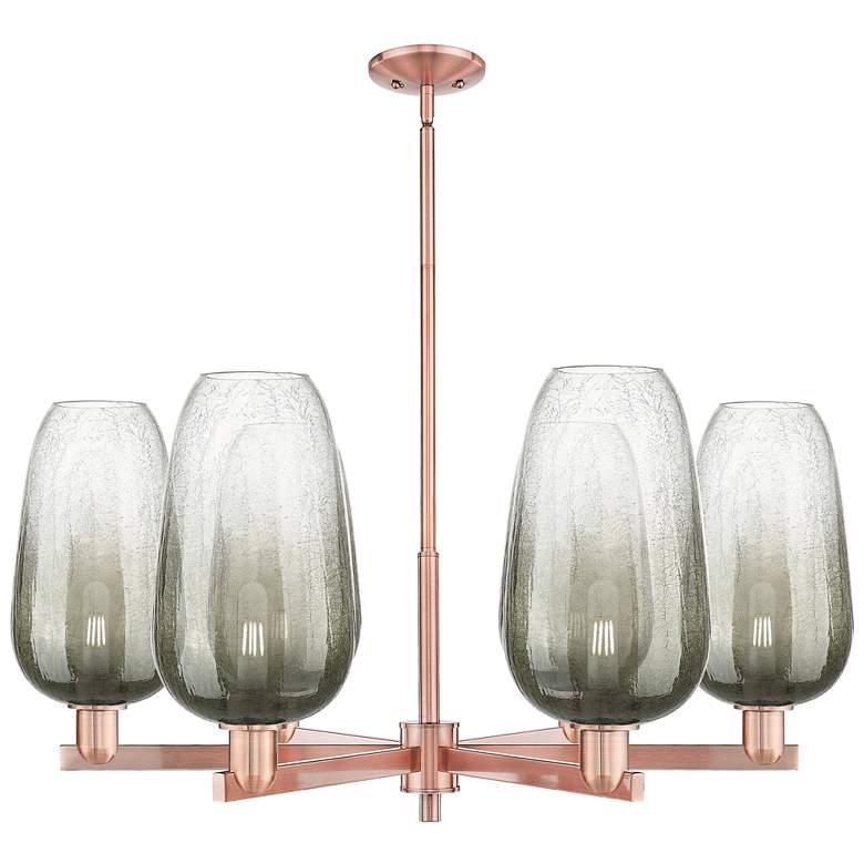 Image 1 Brookhaven Flute 24"W 6 Light Copper Stem Chandelier With Slate Shade