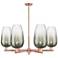 Brookhaven Flute 24"W 6 Light Copper Stem Chandelier With Slate Shade