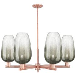 Brookhaven Flute 24"W 6 Light Copper Stem Chandelier With Slate Shade