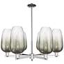 Brookhaven Flute 24"W 6 Light Nickel Stem Chandelier w/ Slate Shade