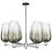 Brookhaven Flute 24"W 6 Light Nickel Stem Chandelier w/ Slate Shade