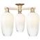 Brookhaven Flute 25"W 3 Light Champagne Semi-Flush With Opal Shade