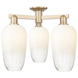 Brookhaven Flute 25"W 3 Light Champagne Semi-Flush With Opal Shade