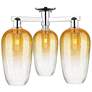 Brookhaven Flute 25"W 3 Light Chrome Semi-Flush With Amber Shade