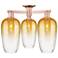 Brookhaven Flute 25"W 3 Light Copper Semi-Flush With Amber Shade