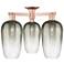 Brookhaven Flute 25"W 3 Light Copper Semi-Flush With Slate Shade