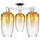 Brookhaven Flute 25"W 3 Light Polished Nickel Semi-Flush w/ Amber Shade