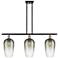Brookhaven Flute 36"W 3-Light Black Brass Island Light w/ Slate Shade