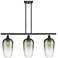Brookhaven Flute 36"W 3-Light Oil Rubbed Bronze Island Light w/ Slate Shade