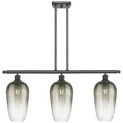 Brookhaven Flute 36"W 3-Light Oil Rubbed Bronze Island Light w/ Slate Shade