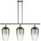Brookhaven Flute 36"W 3-Light Polished Nickel Island Light w/ Slate Shade