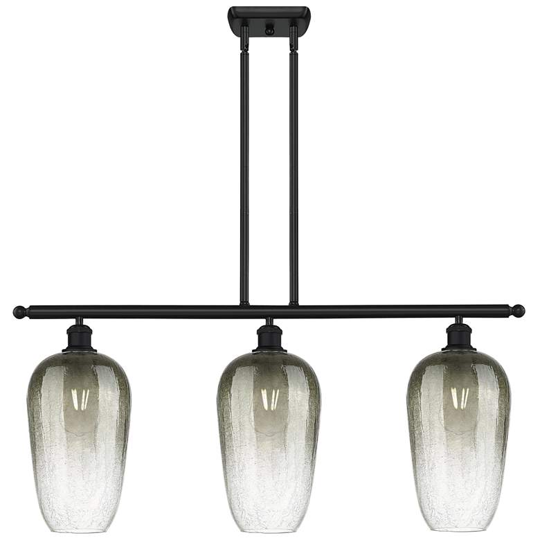 Image 1 Brookhaven Flute 36" Wide 3-Light Matte Black Island Light w/ Slate Shade