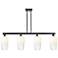 Brookhaven Flute 48"W 4 Light Black Stem Island Light w/ Opal Shade