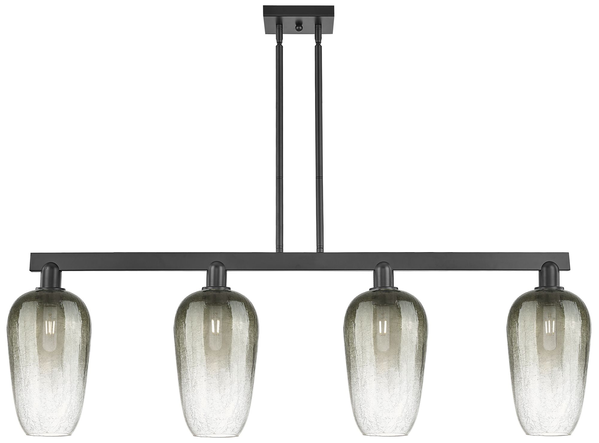 Brookhaven Flute 48"W 4 Light Black Stem Island Light w/ Slate Shade