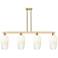 Brookhaven Flute 48"W 4 Light Champagne Stem Island Light w/ Opal Shade