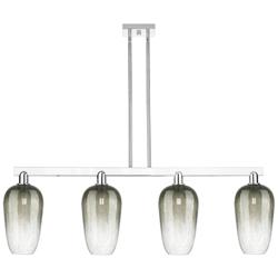 Brookhaven Flute 48"W 4 Light Chrome Stem Island Light With Slate Shade