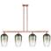 Brookhaven Flute 48"W 4 Light Copper Stem Island Light With Slate Shade