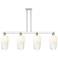 Brookhaven Flute 48"W 4 Light Nickel Stem Island Light w/ Opal Shade