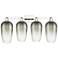 Brookhaven Flute 48"W 4 Light Nickel Stem Island Light w/ Slate Shade