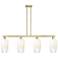 Brookhaven Flute 48"W 4-Lt Antique Brass Stem Island-Lt w/ Opal Shade