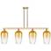 Brookhaven Flute 48"W 4-Lt Champagne Stem Island-Lt w/ Amber Shade
