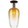 Brookhaven Flute 7"W Oil Rubbed Bronze Semi-Flush With Amber Shade