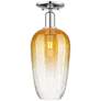 Brookhaven Flute 7"W Polished Chrome Semi-Flush Mount With Amber Shade
