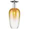Brookhaven Flute 7"W Polished Chrome Semi-Flush Mount With Amber Shade