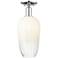 Brookhaven Flute 7"W Polished Chrome Semi-Flush Mount With Opal Shade