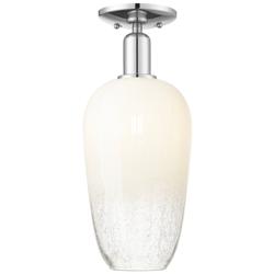 Brookhaven Flute 7"W Polished Chrome Semi-Flush Mount With Opal Shade