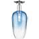 Brookhaven Flute 7"W Polished Chrome Semi-Flush With Sapphire Shade