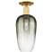 Brookhaven Flute 7" Wide Satin Gold Semi-Flush Mount With Slate Shade
