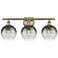 Brookhaven Globe 11"H 3-Light Antique Brass Vanity Light w/ Slate Shade