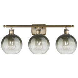 Brookhaven Globe 11"H 3-Light Antique Brass Vanity Light w/ Slate Shade