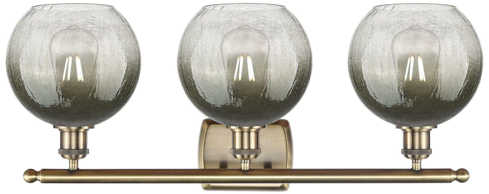 Image 2 Brookhaven Globe 11"H 3-Light Antique Brass Vanity Light w/ Slate Shade more views