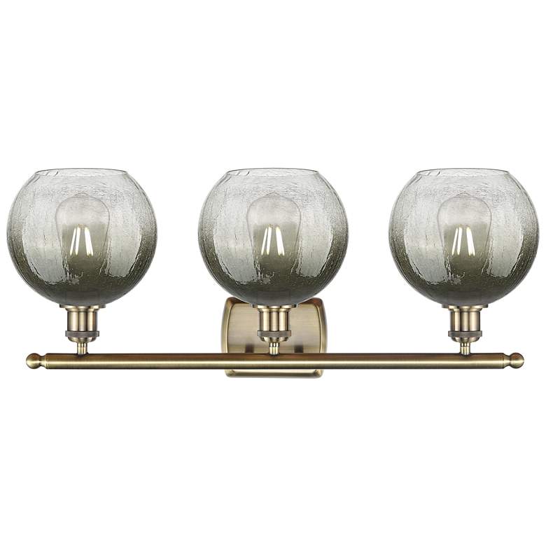 Image 2 Brookhaven Globe 11"H 3-Light Antique Brass Vanity Light w/ Slate Shade more views