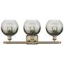 2_Brookhaven Globe 11"H 3-Light Antique Brass Vanity Light w/ Slate Shade more views